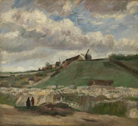 La colline de Montmartre avec carrière de pierre